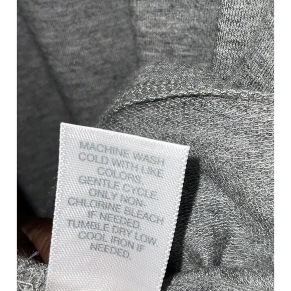 J. Jill Pure J. Jill Gray V Neck Pima Cotton Stretch Shirt Dress Pockets Medium - Picture 7 of 9